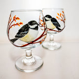 Chickadee Brandy Glasses - Set of Two